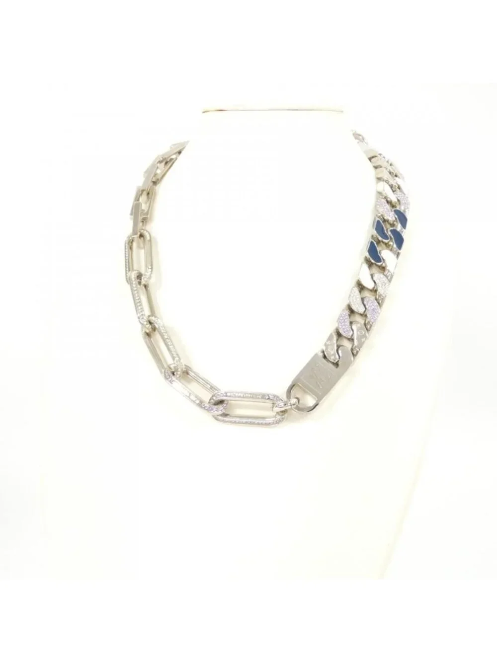 Louis Vuitton Collier Mix Chain Link Patches Necklace
